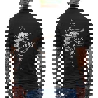 Marlin Fishing Tshirt Men's Crewneck Short Sleeve Back Print T-shirt - Monsterry