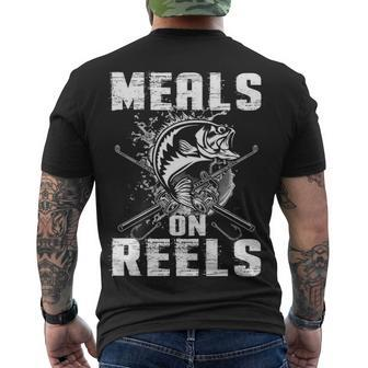 Meals On Reels Men's Crewneck Short Sleeve Back Print T-shirt - Seseable