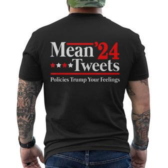 Mean Tweets 2024 Pro Donald Trump 24 Funny Anti Biden Tshirt Men's Crewneck Short Sleeve Back Print T-shirt - Monsterry