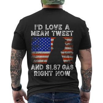 Mean Tweets And $187 Gas Shirts For Men Women Men's Crewneck Short Sleeve Back Print T-shirt - Monsterry