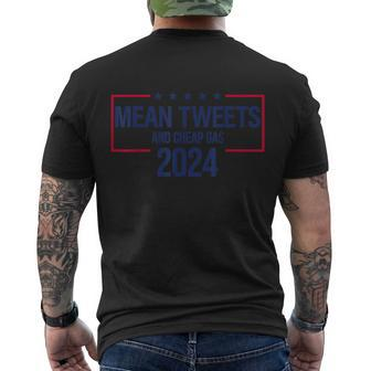Mean Tweets And Tweets Gas 2024 President Donald Trump Tshirt Men's Crewneck Short Sleeve Back Print T-shirt - Monsterry UK