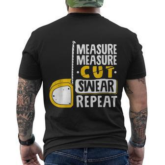 Measure Cut Swear Repeat Woodworking Woodworker V2 Men's T-shirt Back Print - Thegiftio UK