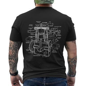 Mechanics Car Engine Pieces Cars Lovers Muscle Cars Men's T-shirt Back Print - Thegiftio UK
