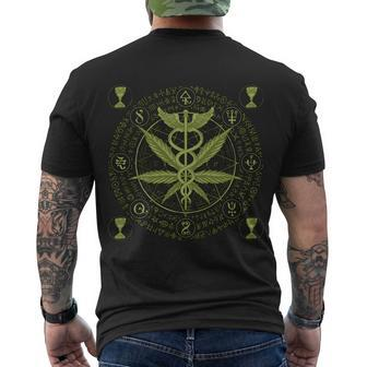 Medical Marijuana Alchemy Circle Men's Crewneck Short Sleeve Back Print T-shirt - Monsterry