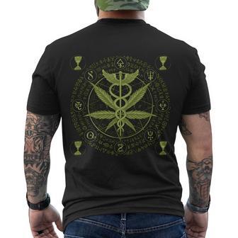 Medical Marijuana Alchemy Circle Tshirt Men's Crewneck Short Sleeve Back Print T-shirt - Monsterry