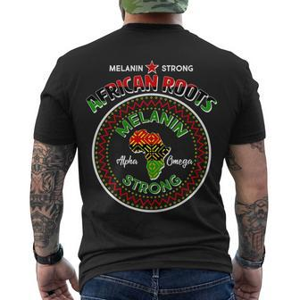 Melanin Strong African Roots Emblem Men's Crewneck Short Sleeve Back Print T-shirt - Monsterry UK
