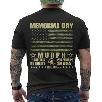 Memorial Day Murph Workout Camo Usa American Flag Men's Crewneck Short Sleeve Back Print T-shirt - Monsterry