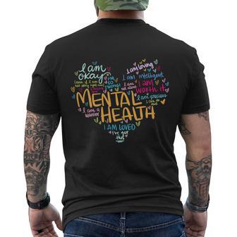 Mental Health Awareness Funny Gift Depression Cool Gift Men's Crewneck Short Sleeve Back Print T-shirt - Monsterry DE