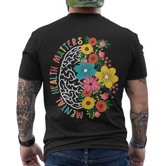 Mental Health Matters Flowering Mind Men's Crewneck Short Sleeve Back Print T-shirt - Monsterry