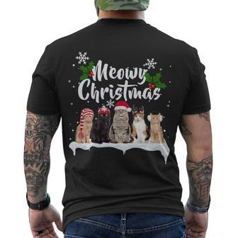 Meowy Christmas Winter Cats Men's Crewneck Short Sleeve Back Print T-shirt - Monsterry AU