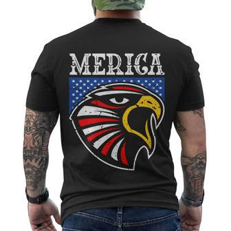 Merica 4Th Of July American Flag Bald Eagle Mullet 4Th July Gift Men's Crewneck Short Sleeve Back Print T-shirt - Monsterry