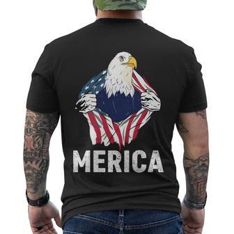 Merica Eagle Mullet 4Th Of July Funny Usa American Flag Great Gift Men's Crewneck Short Sleeve Back Print T-shirt - Monsterry AU