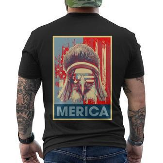 Merica Eagle Mullet 4Th Of July Vintage American Us Flag Gift Men's Crewneck Short Sleeve Back Print T-shirt - Monsterry DE