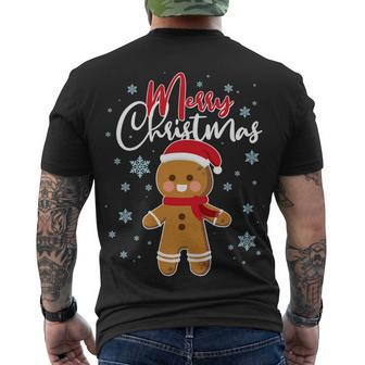 Merry Christmas Gingerbread Men's Crewneck Short Sleeve Back Print T-shirt - Monsterry