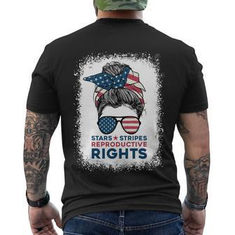 Messy Bun American Flag Stars Stripes Reproductive Rights Gift V3 Men's Crewneck Short Sleeve Back Print T-shirt - Monsterry AU