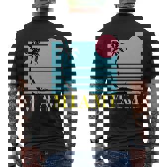 Miami Beach Sunset Men's Crewneck Short Sleeve Back Print T-shirt - Monsterry