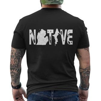 Michigan Native Men's Crewneck Short Sleeve Back Print T-shirt - Monsterry