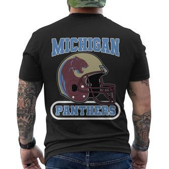 Michigan Panthers Football Logo Men's Crewneck Short Sleeve Back Print T-shirt - Monsterry AU