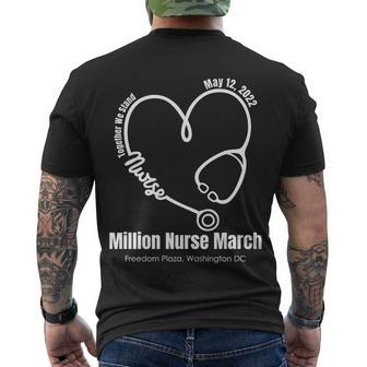 Million Nurse March May 12 2022 Together We Stand Rn Men's Crewneck Short Sleeve Back Print T-shirt - Monsterry DE