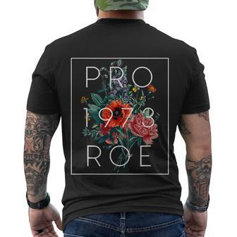 Mind Your Own Uterus Floral Flowers Pro Roe 1973 Pro Choice Men's Crewneck Short Sleeve Back Print T-shirt - Monsterry CA