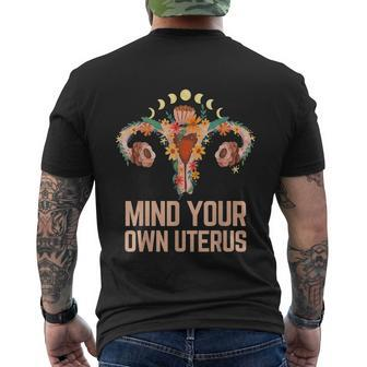 Mind Your Own Uterus Floral My Uterus My Choice V2 Men's Crewneck Short Sleeve Back Print T-shirt - Monsterry UK