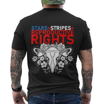 Mind Your Own Uterus Stars Stripes Reproductive Rights Men's Crewneck Short Sleeve Back Print T-shirt - Monsterry
