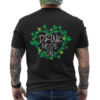 Mode On Happy St Patricks Day Flag Irish Shamrock Men's T-shirt Back Print - Thegiftio UK