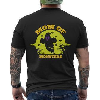 Mom Of Monsters Halloween Quote Men's Crewneck Short Sleeve Back Print T-shirt - Monsterry CA