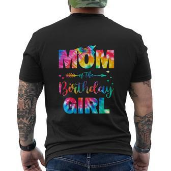 Mom Of The Birthday Girl Funny Mama Tie Dye Men's Crewneck Short Sleeve Back Print T-shirt - Monsterry CA