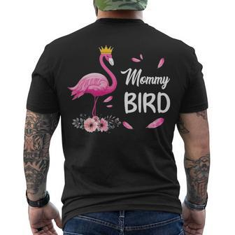 Mommy Bird Flamingo Matching Men's T-shirt Back Print - Thegiftio UK