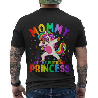 Mommy Of The Birthday Princess Girl Cool Gift Dabbing Unicorn Mom Gift Men's Crewneck Short Sleeve Back Print T-shirt - Monsterry CA