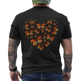 Monarch Butterfly Heart Men's Crewneck Short Sleeve Back Print T-shirt - Monsterry CA