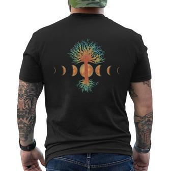 Moon Phases Tree Of Life Men's Crewneck Short Sleeve Back Print T-shirt - Monsterry AU