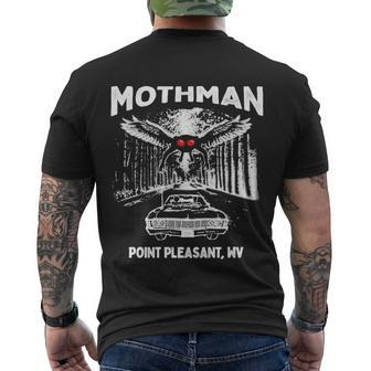 Mothman Point Pleasant Wv Tshirt Men's Crewneck Short Sleeve Back Print T-shirt - Monsterry