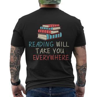 Motivational Reading Quotes Book Lover Bookworm Slogan Men's T-shirt Back Print - Thegiftio UK