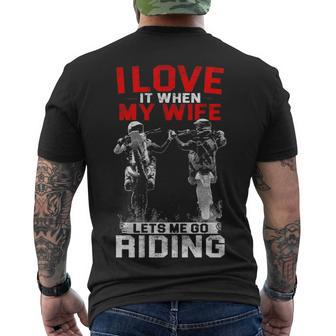 Motocross - I Love My Wife Men's Crewneck Short Sleeve Back Print T-shirt - Seseable