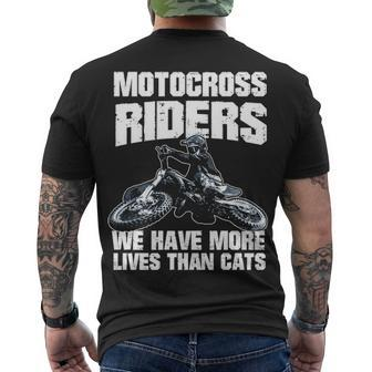Motocross Riders - More Lives Than Cats Men's Crewneck Short Sleeve Back Print T-shirt - Seseable