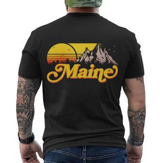Mountains In Maine Men's Crewneck Short Sleeve Back Print T-shirt - Monsterry CA