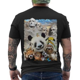 Mt Rushmore Wild Animals Selfie Tshirt Men's Crewneck Short Sleeve Back Print T-shirt - Monsterry