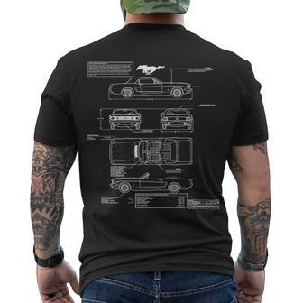 Mustang Blueprint Tshirt Men's Crewneck Short Sleeve Back Print T-shirt - Monsterry DE