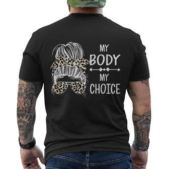My Body My Choice Messy Bun Gift V3 Men's Crewneck Short Sleeve Back Print T-shirt - Monsterry