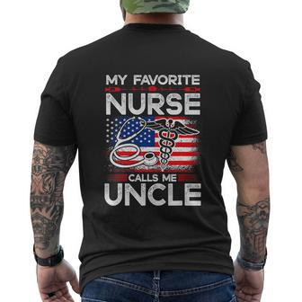 My Favorite Nurse Calls Me Uncle Funny 4Th Of July Men's Crewneck Short Sleeve Back Print T-shirt - Monsterry