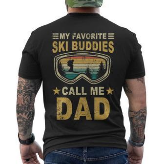 My Favorite Ski Buddies Call Me Dad Tshirt Men's Crewneck Short Sleeve Back Print T-shirt - Monsterry