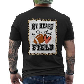 My Heart Is On The Field Cute Leppard Football Mom Tshirt Men's Crewneck Short Sleeve Back Print T-shirt - Monsterry UK