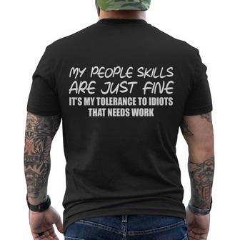 My People Skills Are Just Fine Funny Men's Crewneck Short Sleeve Back Print T-shirt - Monsterry