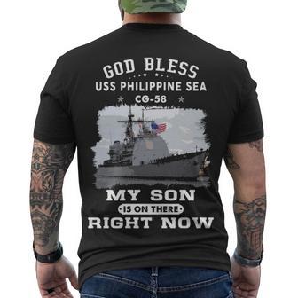 My Son Is On Uss Philippine Sea Cg Men's Crewneck Short Sleeve Back Print T-shirt - Monsterry AU