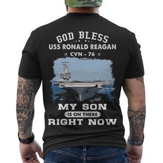 My Son Is On Uss Ronald Reagan Cvn Men's Crewneck Short Sleeve Back Print T-shirt - Monsterry UK