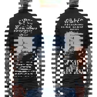 My Son Serve On Uss Paul Ignatius Ddg Men's Crewneck Short Sleeve Back Print T-shirt - Monsterry