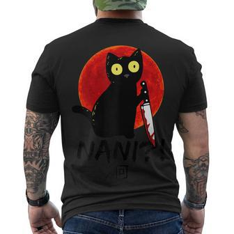 Womens Nani What Red Moon Black Cat Omae Wa Meme Kitten V2 Men's T-shirt Back Print - Seseable