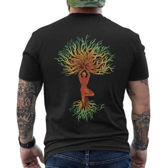 Nature Tree Of Life Yoga Colorful Men's Crewneck Short Sleeve Back Print T-shirt - Monsterry CA